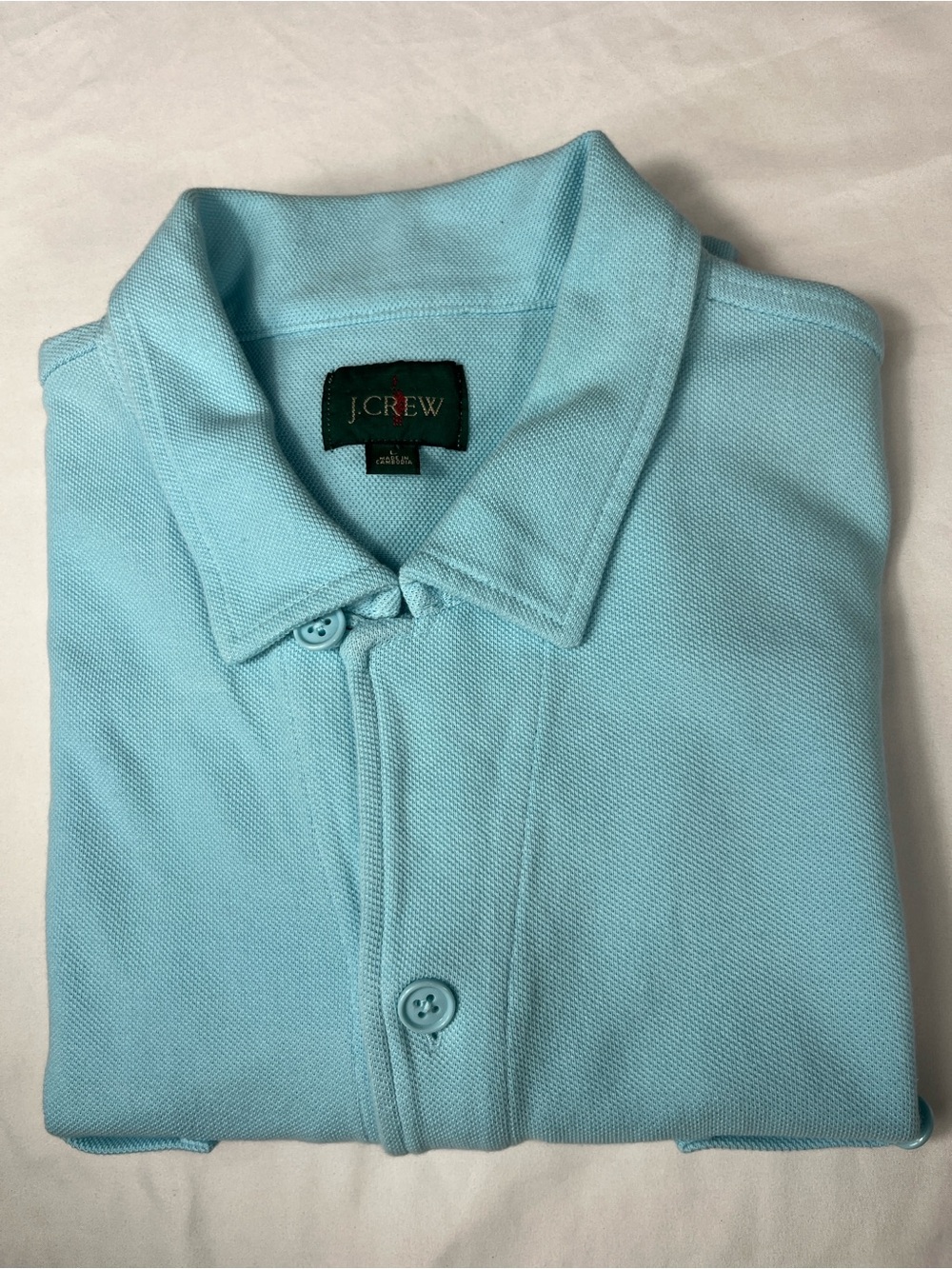 Vintage J Crew Y2K Oarsman Mens Large Shirt Light Blue Short Sleeve Button Down - Picture 11 of 11